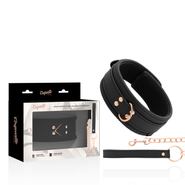 COQUETTE CHIC DESIRE – FANTASY COLLAR CUERO VEGANO CON CORREA Y FORRO DE NEOPRENO