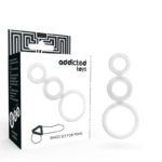 ADDICTED TOYS – SET ANILLOS PENE Y TESTÍCULOS CLEAR