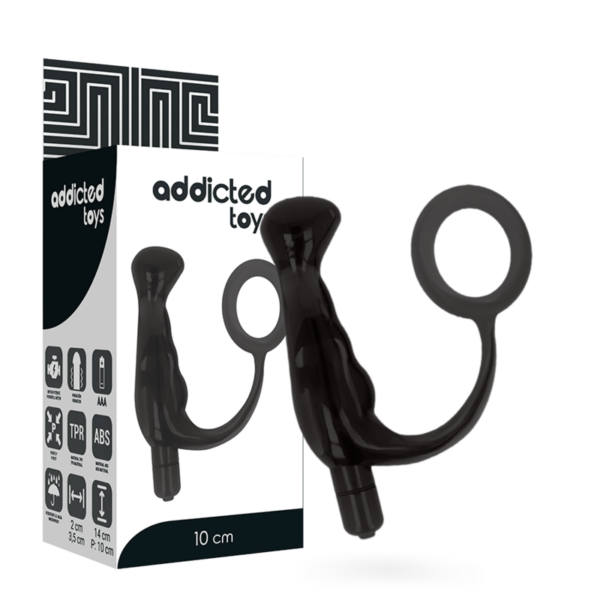 ADDICTED TOYS – VIBRADOR PROSTÁTICO NEGRO 10 CM