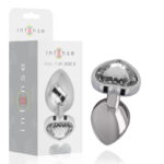 INTENSE – PLUG ANAL METAL ALUMINIO CORAZÓN BLANCO TALLA S