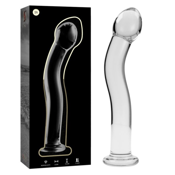 NEBULA SERIES BY IBIZA – MODELO 18 DILDO CRISTAL TRANSPARENTE 18.5 CM -O- 3.5 CM