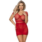 SUBBLIME – 951924 VESTIDO DE REJILLA CROCHÉ CORTO ROJO TALLA ÚNICA