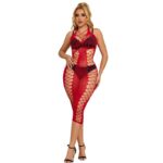 SUBBLIME – 952327 VESTIDO DE REJILLA LARGO ROJO TALLA ÚNICA