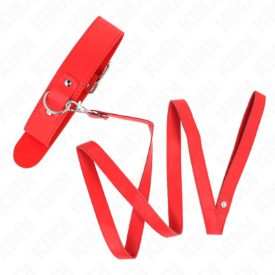 KINK – COLLAR CON CORREA 116 CM FINO ROJO AJUSTABLE 32-50 CM X 8 CM