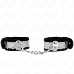 KINK – MUÑEQUERAS FINAS NEGRO / PLATEADO 30 X 4 CM