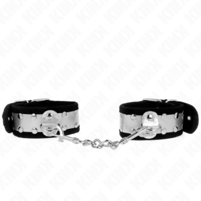 KINK – MUÑEQUERAS FINAS NEGRO / PLATEADO 30 X 4 CM