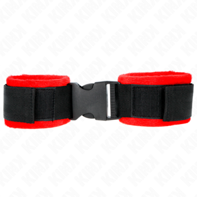 KINK – MUÑEQUERAS NYLON ROJO-NEGRO MODELO 1 AJUSTABLE 25-35 CM X 6 CM