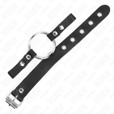 KINK – ANILLO PENE POLIPIEL CON CIERRE DE HEBILLA 22 X 2 CM CON ANILLO METAL 4 CM