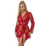 SUBBLIME – 953782 CAMISÓN DE ENCAJE + TANGA ROJO L/XL