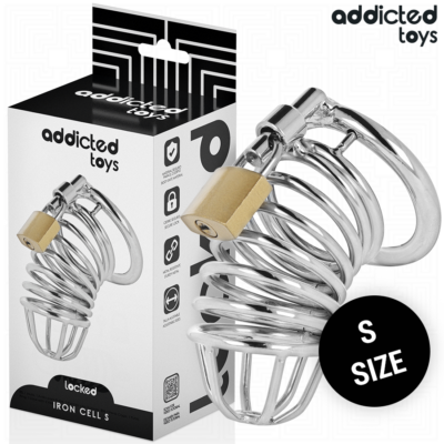 ADDICTED TOYS LOCKED – IRON CELL JAULA PARA PENE DE METAL 4 CM TALLA S
