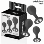ADDICTED TOYS – SET DE 3 PLUG SILICONA ANAL CON JOYA