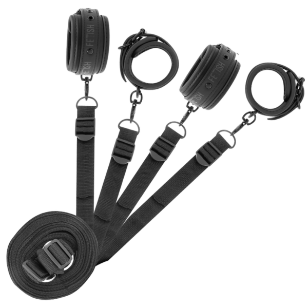 FETISH SUBMISSIVE – SET DE ESPOSAS Y ATADURAS CON FORRO DE NEOPRENO