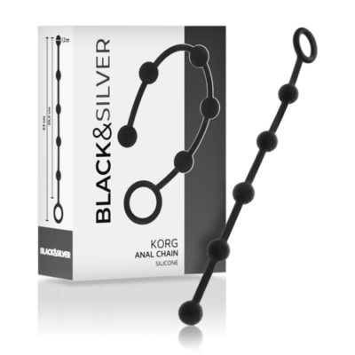 BLACK&SILVER – KORG ROSARIO ANAL INICIACION SILICONA 21 CM