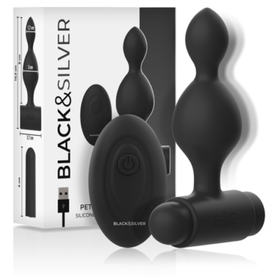 BLACK&SILVER – TUCKER PEQUEÑO PLUG ANAL SILICONA CONTROL REMOTO