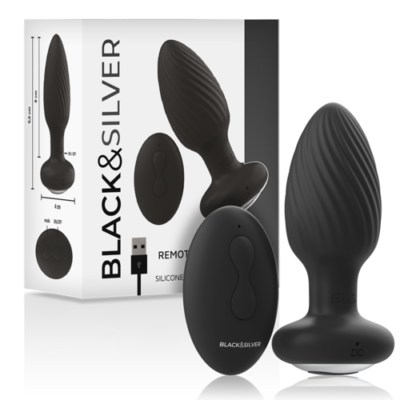 BLACK&SILVER – WELLS PLUG ROTADOR ANAL SILICONA CONTROL REMOTO