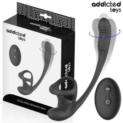 ADDICTED TOYS – PLUG ANAL VIBRACIÓN Y WAVING 360º Y ESTIMULADOR TESTÍCULOS