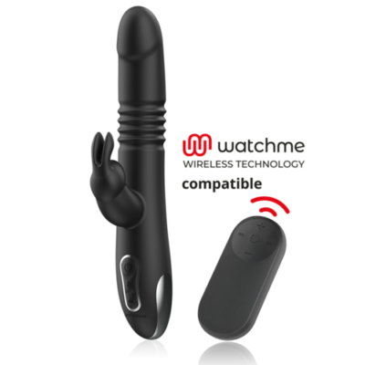 BLACK&SILVER – KENJI VIBRADOR RABBIT UP & DOWN + MANDO CONTROL REMOTO WATCHME